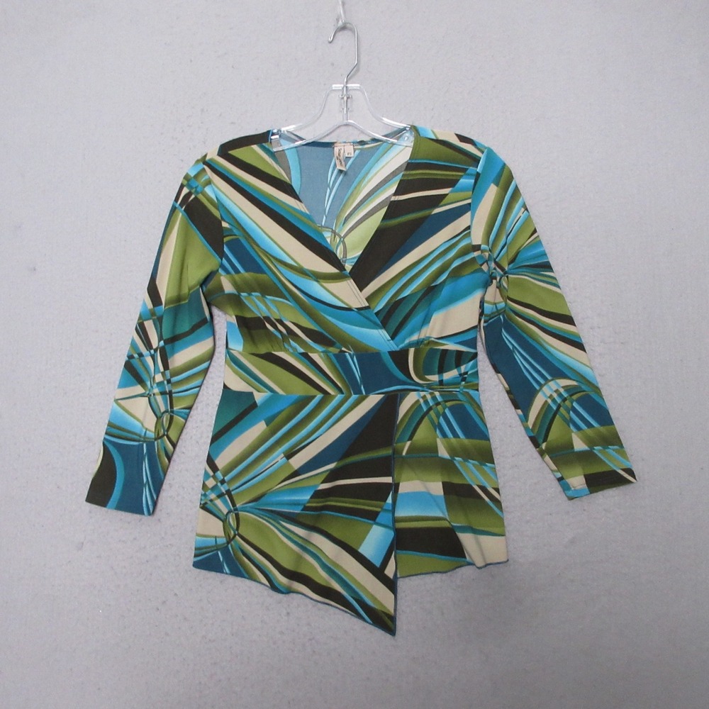 Vintage Y2K 90s Susan Lawrence Top Babydoll Geometric Asymmetrical Mod Going Out